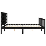 Bed Frame without Mattress Black 200x200 cm Solid Wood Pine 3191995