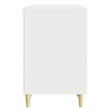 Desk High Gloss White Engineered Wood 142.5 x 50 x 75 cm 3414616