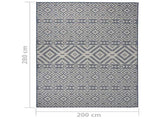 Outdoor Flatweave Rug 200x280 cm Blue Stripes 340840