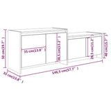 TV Cabinet White 146.5x35x50 cm Engineered Wood 809809