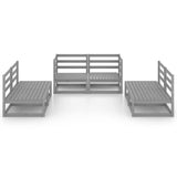 6 Piece Garden Lounge Set Grey Solid Pinewood 3075411