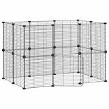 20-Panel Pet Cage with Door Black 35x35 cm Steel 3114043