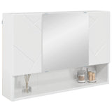 Mirror Cabinet High Gloss White 80 x 17 x 55 cm Engineered Wood 883358