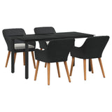 Garden Dining Set with Cushion 5 pcs Black Poly Rattan 3261673