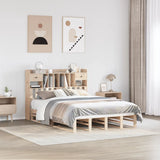 ZNTS Bookcase Bed without Mattress 140x190 cm Solid Wood Pine 3323986