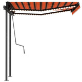 Manual Retractable Awning with LED 3.5x2.5 m Orange and Brown 3070125