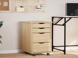 Rolling Cabinet with Desk MOSS Clear Varnish 34 x 39 x 65.5 cm 42032405