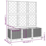 Garden Planter with Trellis Black 120x40x136 cm PP 318273