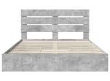 Storage Bed Concrete Grey 135 x 190 cm Engineered Wood 3411905