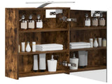 Bathroom Mirror Cabinet with Shelf Smoked Oak 43 x 16 x 62.5 cm 889147