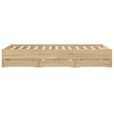 Bed Frame with Drawers without Mattress Sonoma Oak 140x190 cm 3207303