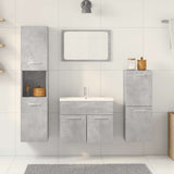 4 Piece Bathroom Furniture Set Concrete Grey Engineered Wood 3324865
