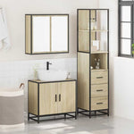 ZNTS 3 Piece Bathroom Furniture Set Sonoma Oak Engineered Wood 3301126