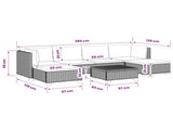 7 pcs Rattan Lounge Set with Cushions GENDT Natural Rattan 3429867