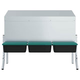 Chicken Nesting Box 3 Compartments with Legs Galvanised Steel 4104904
