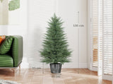 135cm Artificial Cypress Trees Set of 2, UV Resistant Artificial with Decorative Pot, Fake T3398P424881