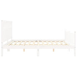 Bed Frame without Mattress White 200x200 cm Solid Wood Pine 3192447