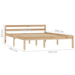 ZNTS Bed Frame without Mattress Solid Pine Wood 140x200 cm 283193