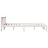 Extra Long Bed Frame without Mattress White 140x220 cm Solid Wood Pine 852449