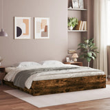 Bed Frame with Drawers without Mattress Smoked Oak 160x200 cm 3207263