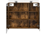 Bathroom Mirror Cabinet Smoked Oak 60 x 14.5 x 70 cm 889067