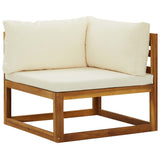 Sectional Corner Sofas 2 pcs with Cushions Solid Wood Acacia 318552