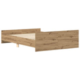Bed Frame Artisan Oak Engineered Wood, Solid Pinewood, Plywood 3328788