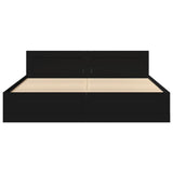 Bed Frame with Headboard without Mattress Black 180x200 cm Super King 3295542