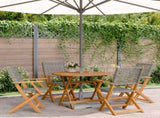 5 Piece Garden Dining Set Grey Poly Rattan and Solid Wood 3281815