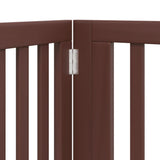 Dog Gate with Door Foldable 4 Panels Brown 320 cm Poplar Wood 352265