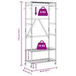 ZNTS Clothes Rack with Shelves and Wheels 90x40x179.5 cm Bamboo 4008921