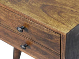 Solid Wood Mini Chestnut Bedside, 2 Drawers, Dark Brown B2743P402950