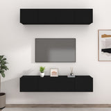 TV Cabinets 4 pcs Black 80x30x30 cm Engineered Wood 3114183