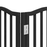 Dog Gate with Door Foldable 15 Panels Black 750 cm Poplar Wood 3155602