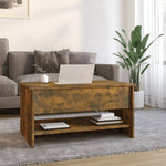 ZNTS Coffee Table Smoked Oak 80x50x40 cm Engineered Wood 819296