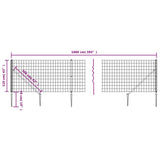 Wire Mesh Fence with Spike Anchors Green 1.1x10 m 154114