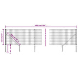 Wire Mesh Fence with Spike Anchors Green 1.1x10 m 154114