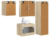 Bathroom Cabinet Set 5 pcs Sonoma Oak 53 x 15.5 x 70 cm 3407305