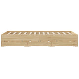 Bed Frame with Drawers without Mattress Sonoma Oak 150x200 cm King Size 3207268