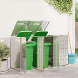 Wheelie Bin Storage for 3 Bins Silver 204 x 77.5 x 115.5 cm 3394789