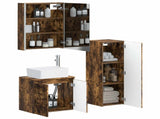 Bathroom Furniture Set 4 pcs Smoked Oak 3407451
