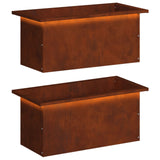 Garden Planter with LED 2 pcs Rusty 30 x 60 x 30 cm 8008097