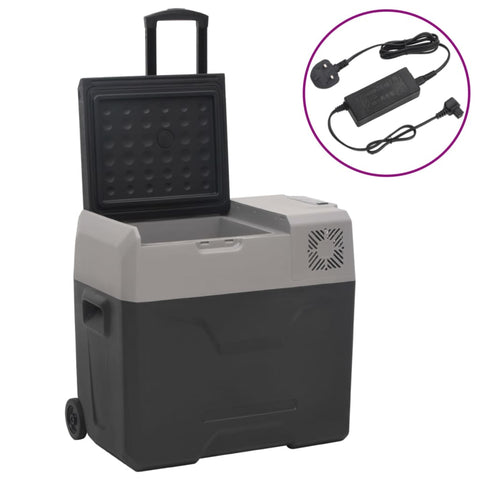 Cool Box with Wheel and Adapter Black&Grey 40 L Polypropylene 3154651