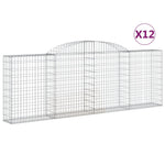 Arched Gabion Baskets 12 pcs 300x30x100/120 cm Galvanised Iron 3146531