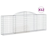 Arched Gabion Baskets 12 pcs 300x30x100/120 cm Galvanised Iron 3146531