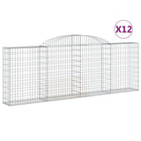 Arched Gabion Baskets 12 pcs 300x30x100/120 cm Galvanised Iron 3146531