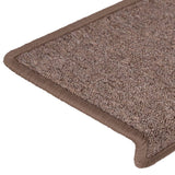 Stair Mats 15 pcs 65x21x4 cm Brown Rectangular Edge 326196