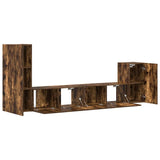 4 Piece TV Cabinet Set Smoked Oak Engineered Wood 3114627