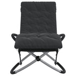 ZNTS Geometrical Sun Lounger with Cushion Black and Grey Steel 3213545