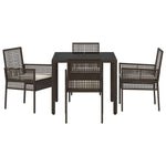 Garden Dining Set 5 pcs Brown Poly rattan 3334864